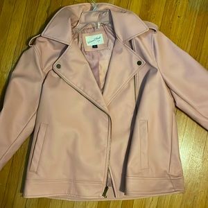 Dusty Pink Faux Leather Jacket